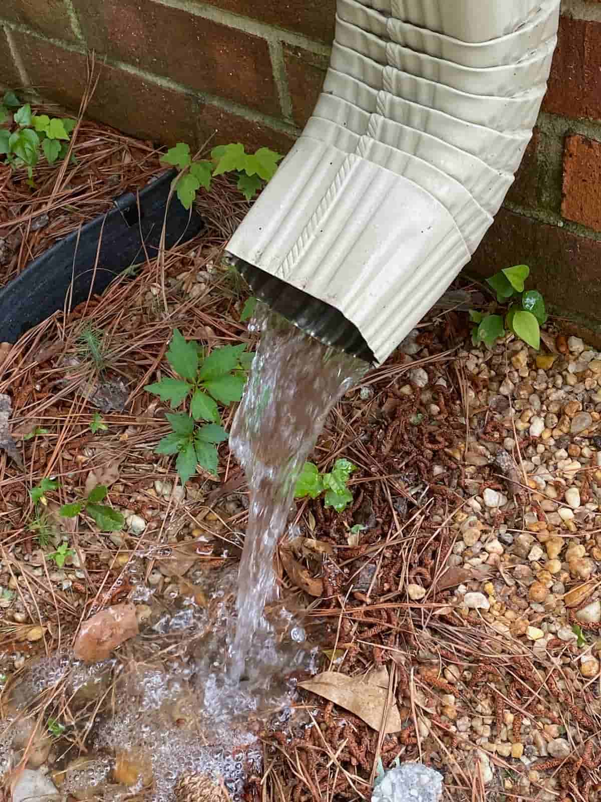 clogged rain gutter downspout