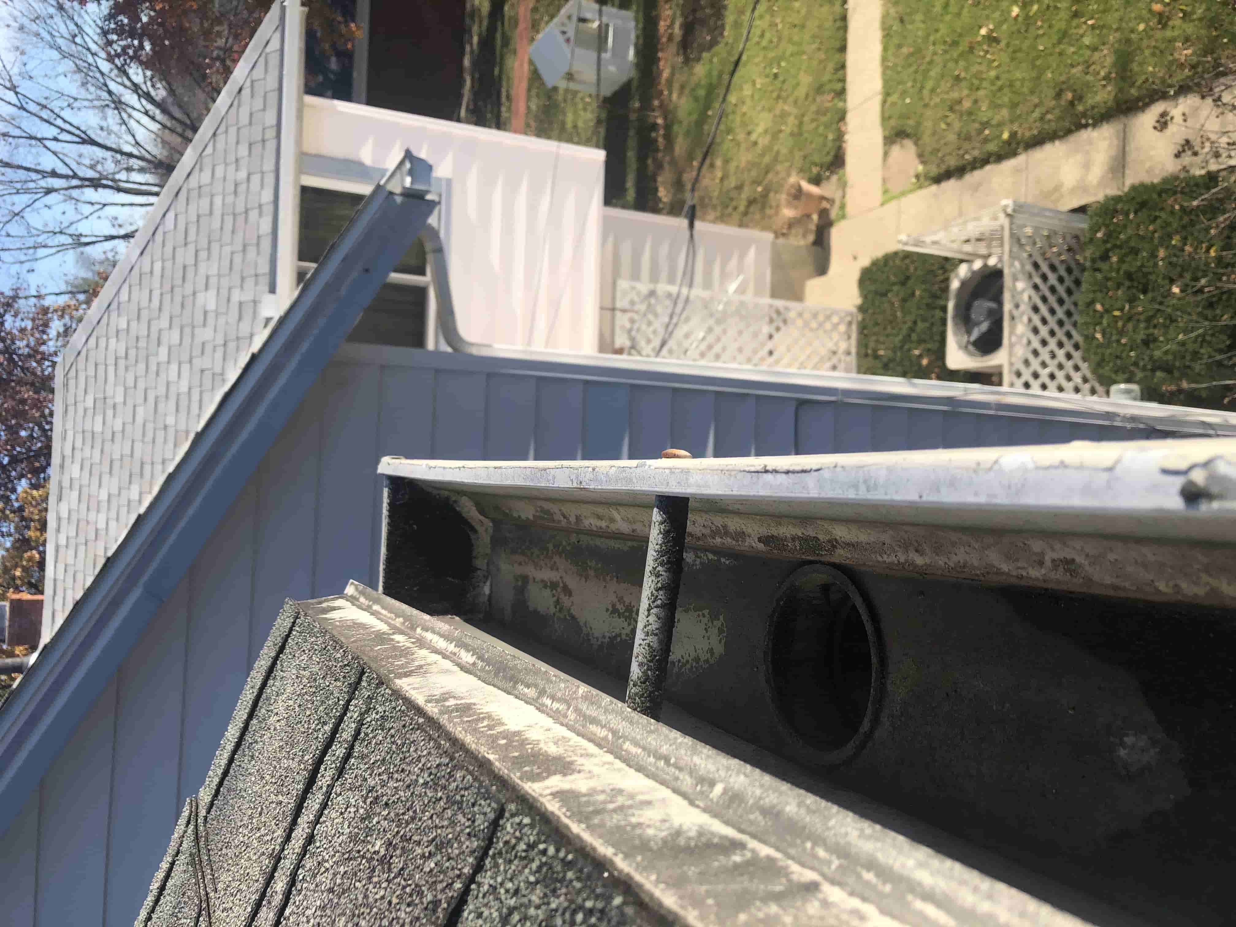 unclogging gutters