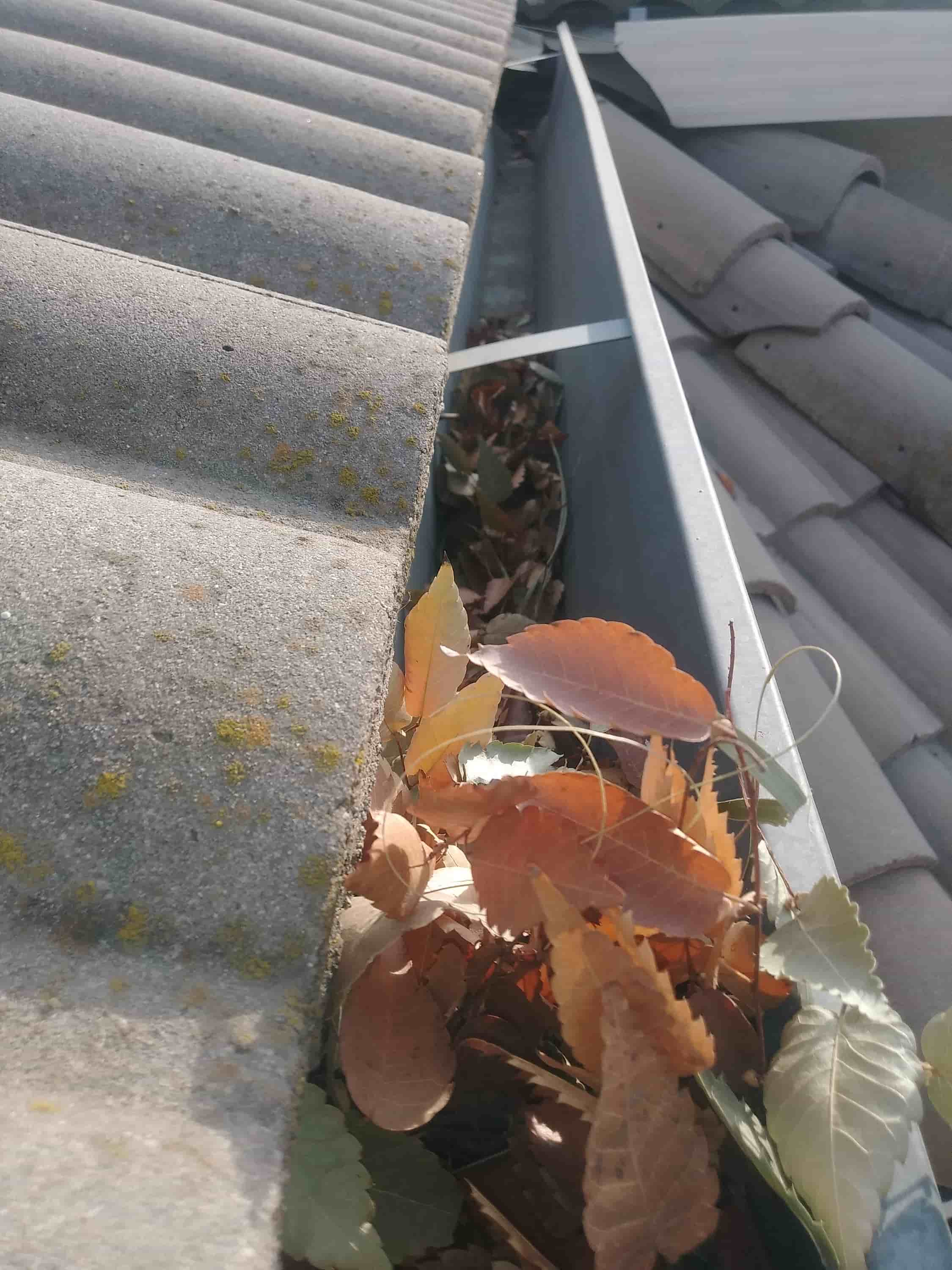 cleaning clogged gutters