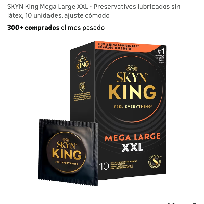 SKYN King Mega Large XXL - Preservativos lubricados sin látex, 10 unidades, ajuste cómodo