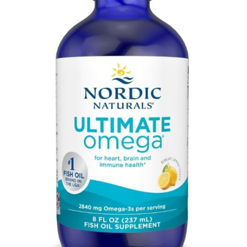 Nordic Naturals Ultimate Omega Liquid, sabor a limón, 8 onzas, 2840 mg de omega-3, suplemento de aceite de pescado
