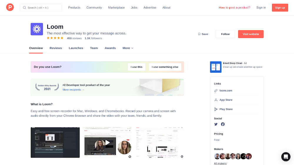 Loom's Chrome extension. Launch June 2016