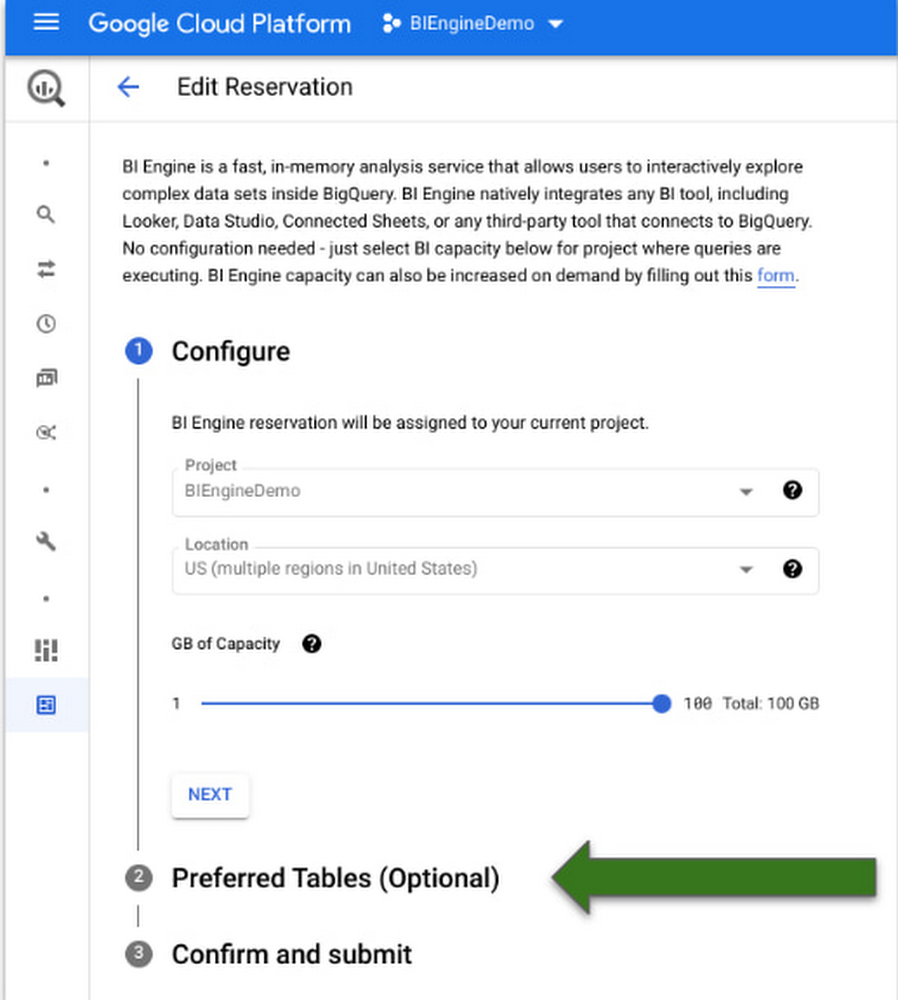 Now in preview, BigQuery BI Engine Preferred Tables