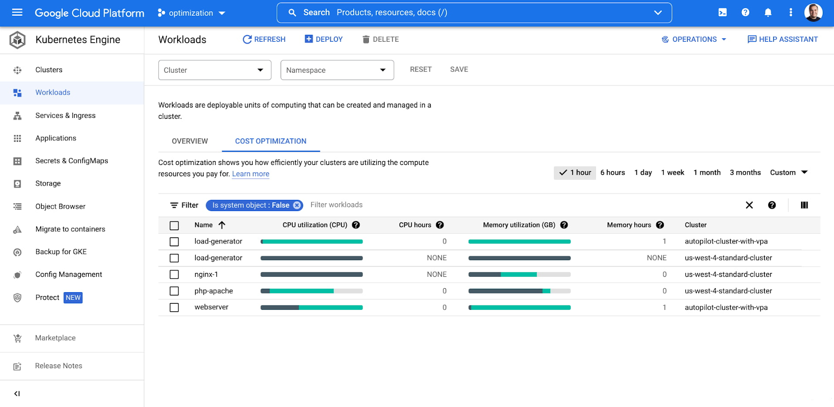 GKE workload rightsizing — from to action Cloud Ace