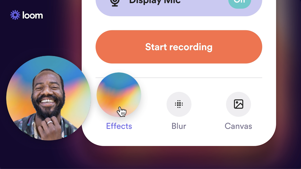 Loom's blur feature