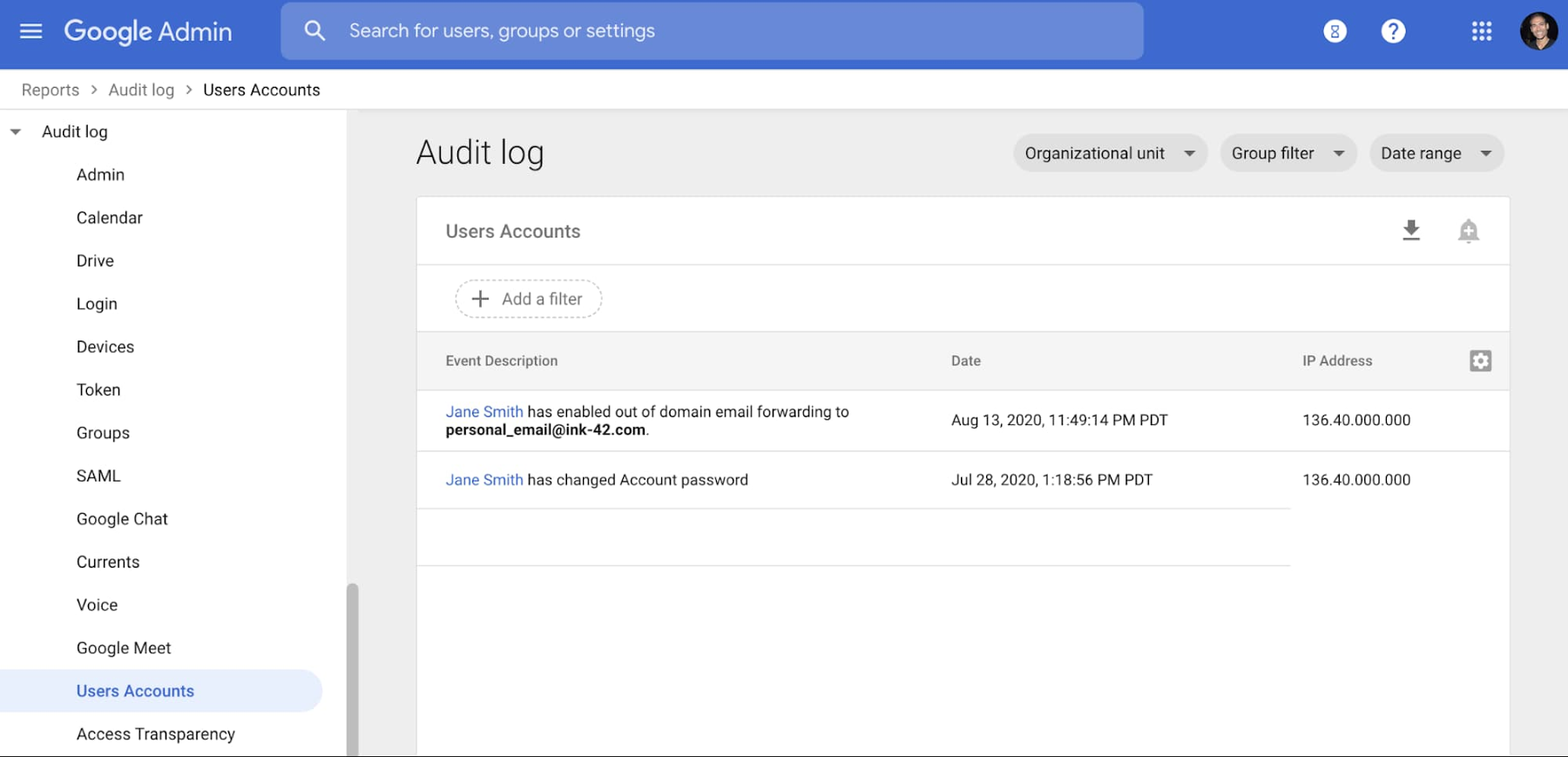 3 - Audit logs for out of domain forwarding in Gmail.jpg