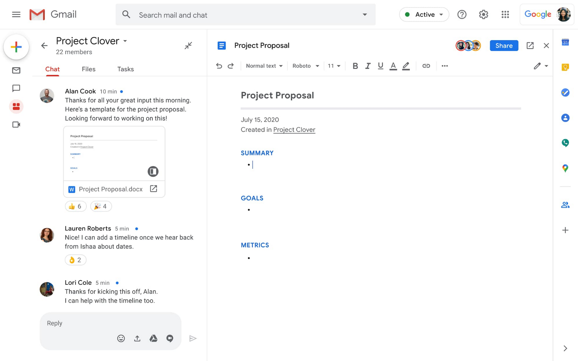 Tutto in Gmail - Google integra Chat, Meet, Rooms e Docs