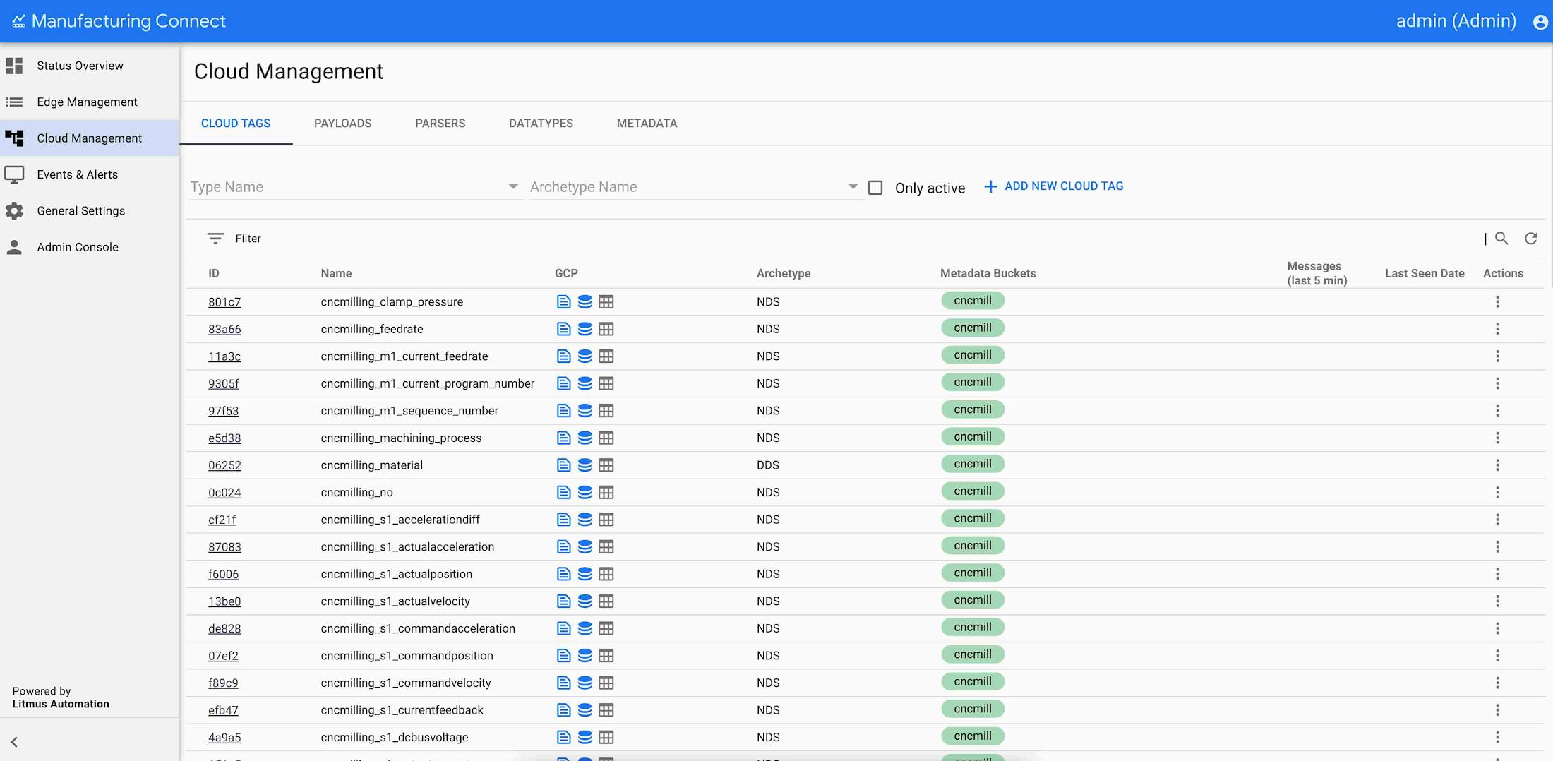 Figure 5. Configuration de Manufacturing Data Engine dans Manufacturing Connect