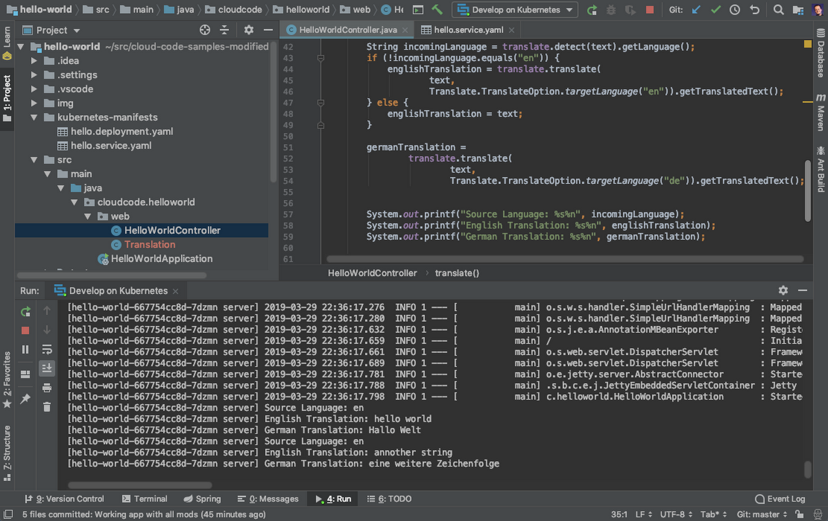 Cloud Code para IntelliJ