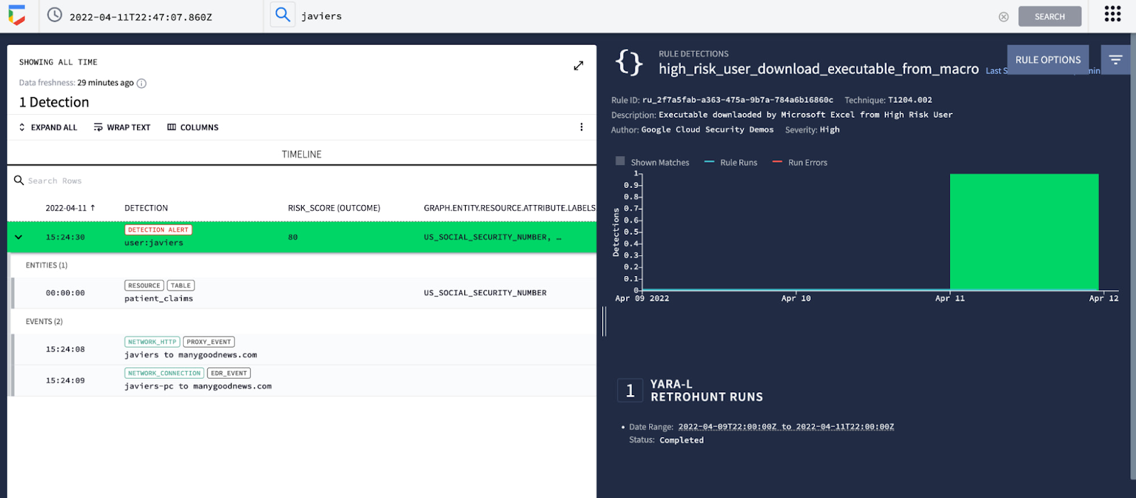 Deep native integration into Chronicle helps speed up detection and response.jpg