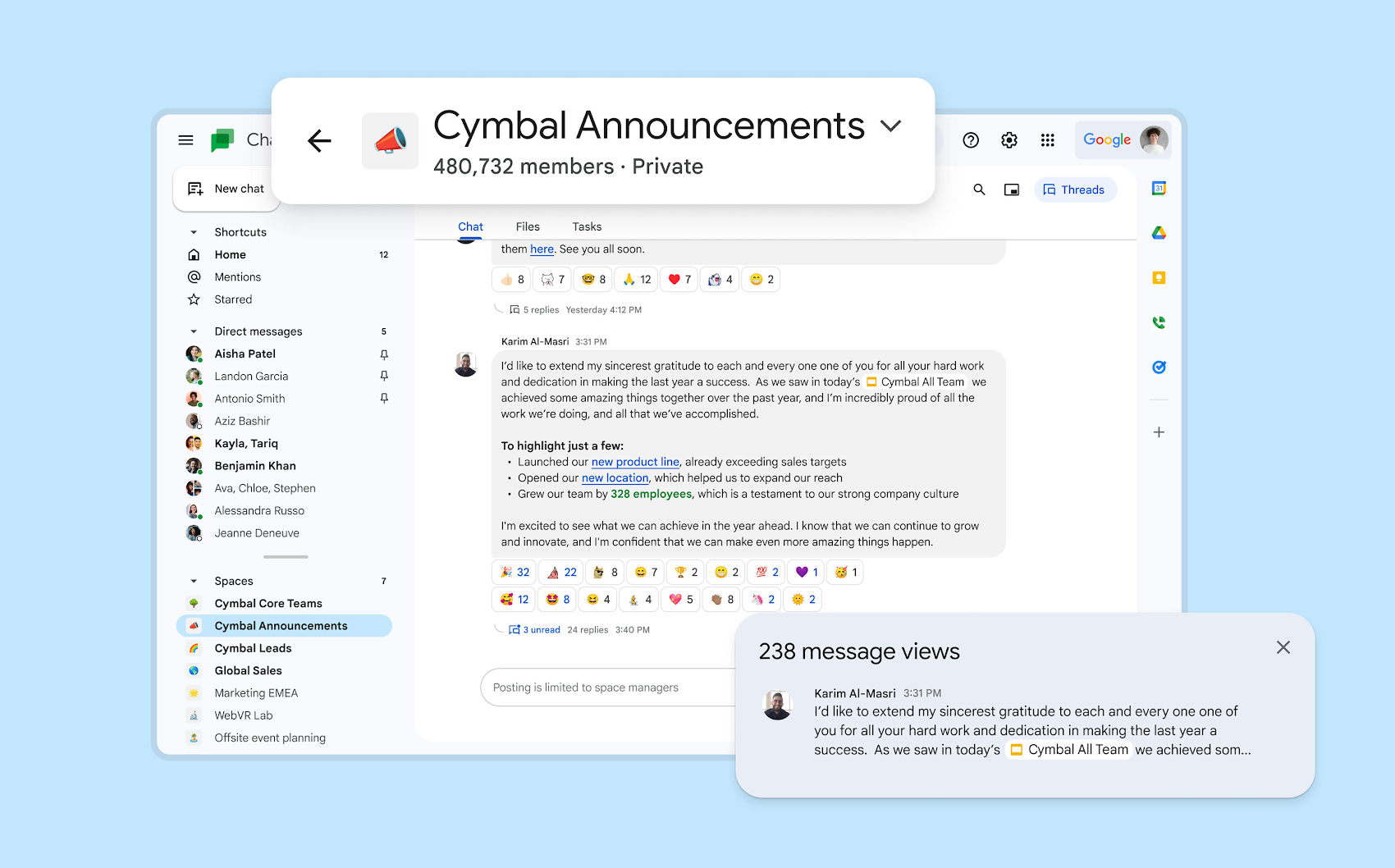 Google Workspace Updates: Add Google Groups to spaces in Google Chat