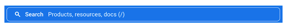 Search Bar in Google Cloud Console