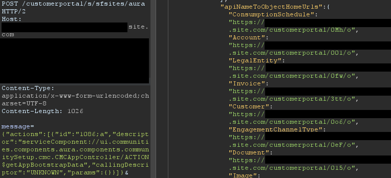 List of home URLs returned in response