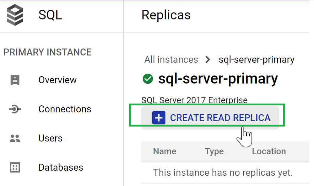 Create Cloud SQL Read Replica