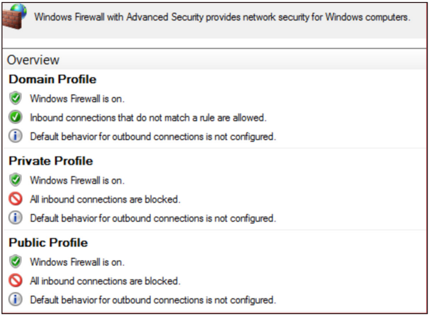 Windows Firewall Recommendation Configurations