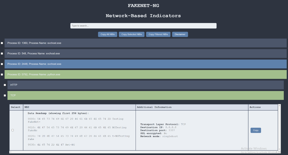 FakeNet-NG's new HTML-based output