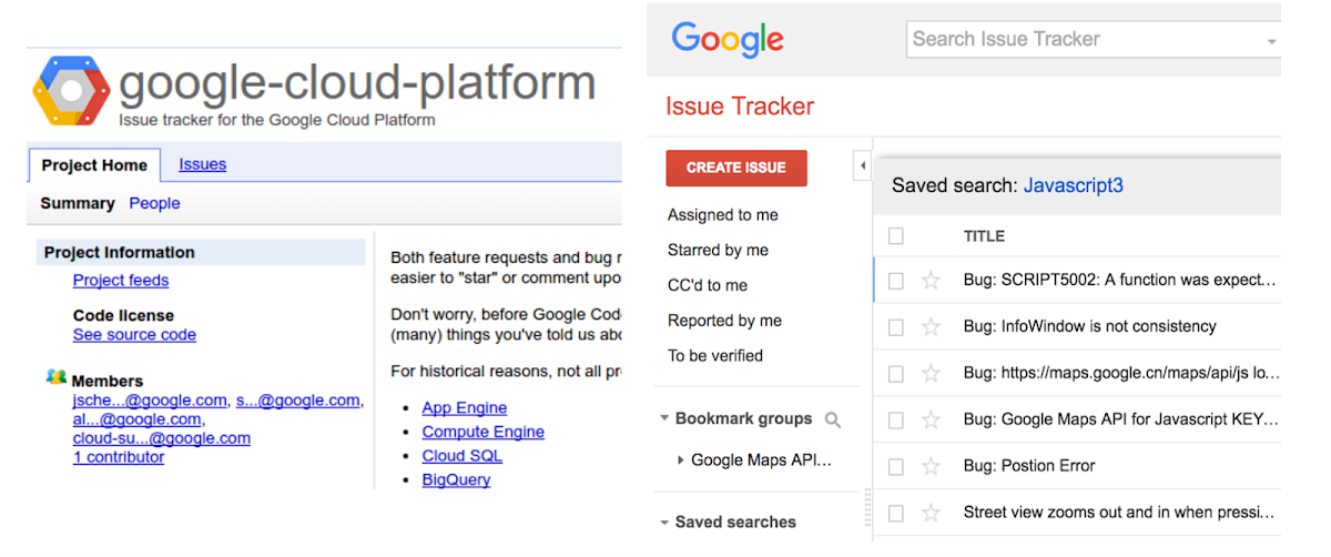 Google Issue track.