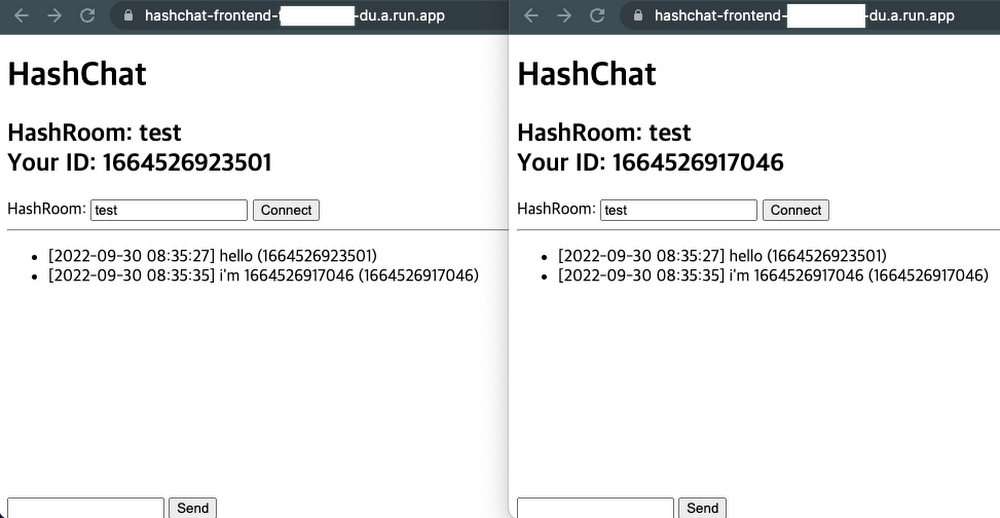 HashChat room test