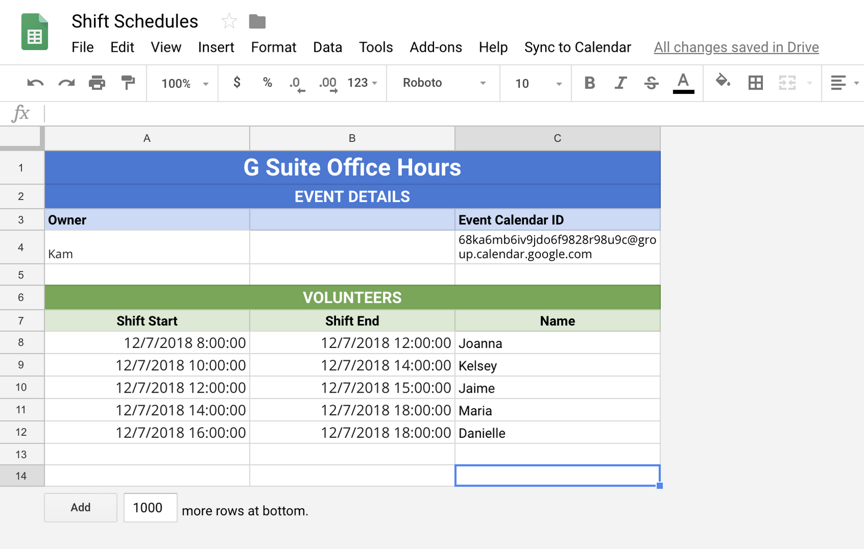 How to automatically add a schedule from Google Sheets into Calendar