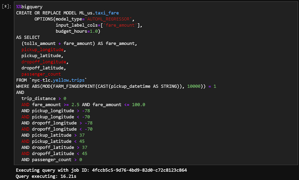 Cómo crear un modelo de AutoML Tables a partir de BigQuery ML en Notebooks de AI Platform