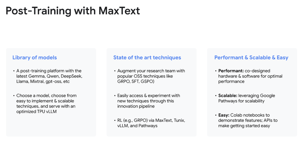 post training with maxtext