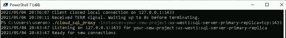 Connect Cloud SQL Auth Proxy to read replica Cloud SQL instance
