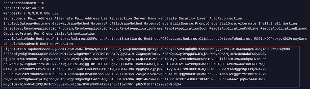 Signature property within .rdp file
