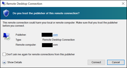Connection prompt