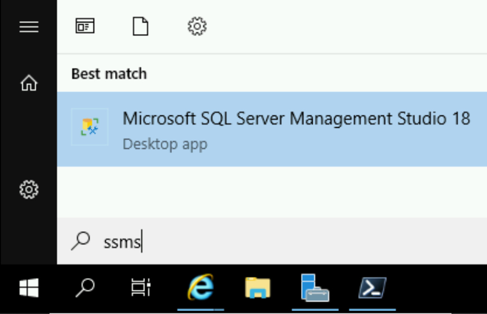 Search for SSMS and run it