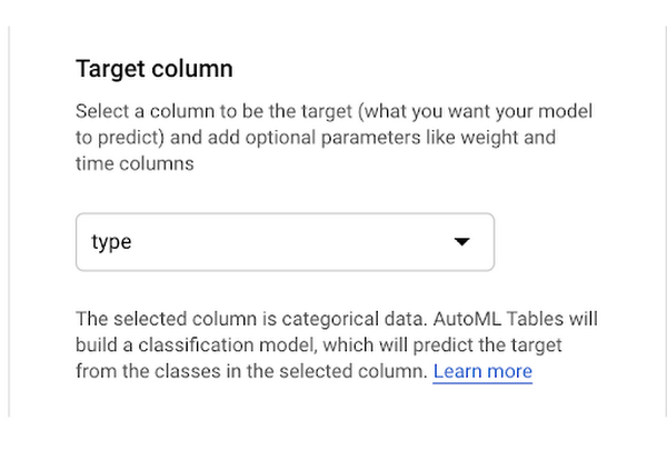 Target column