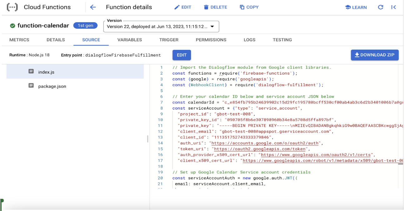 11. Cloud Function -index.js