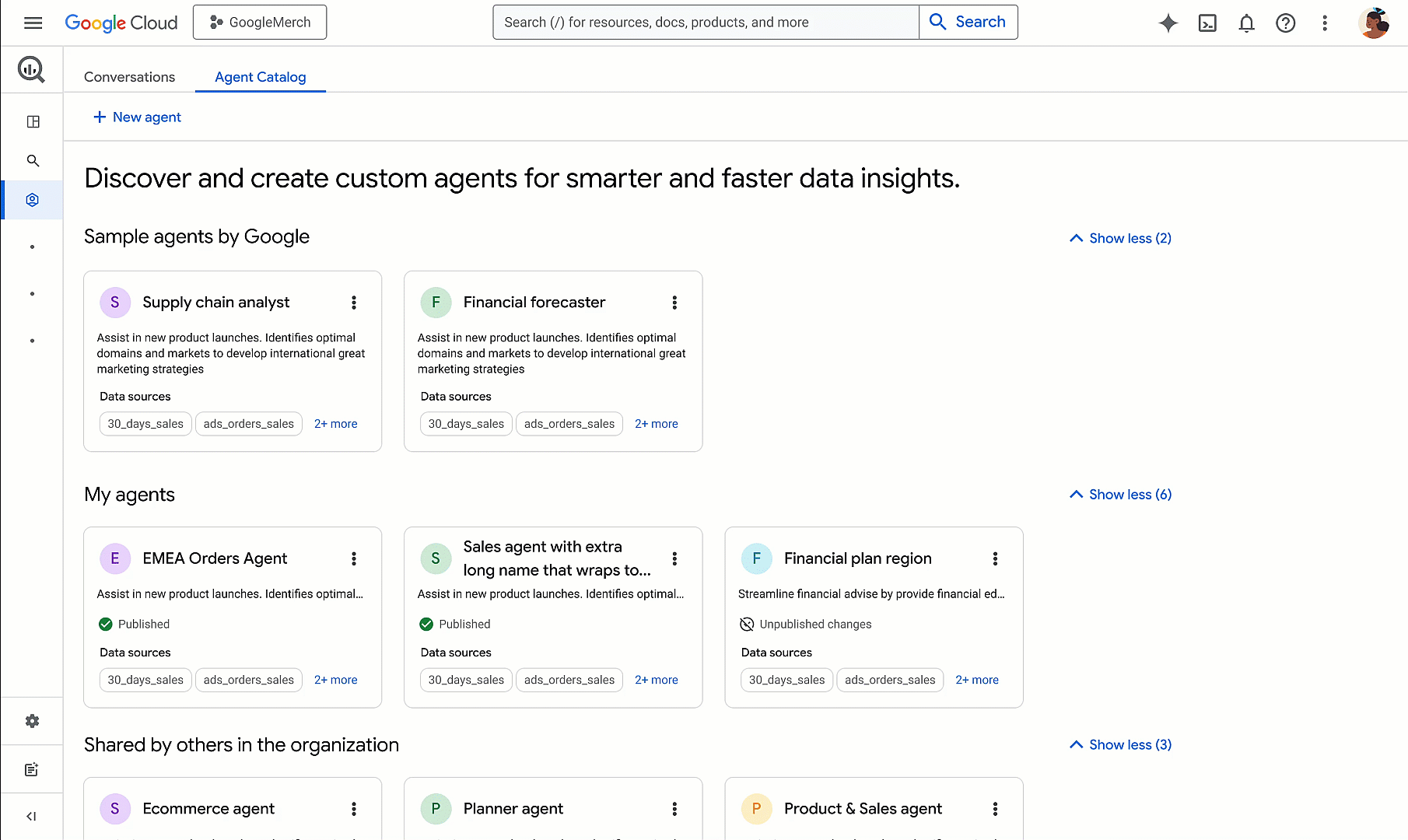 Crie agentes para insights de dados mais rápidos com Conversational Analytics no BigQuery