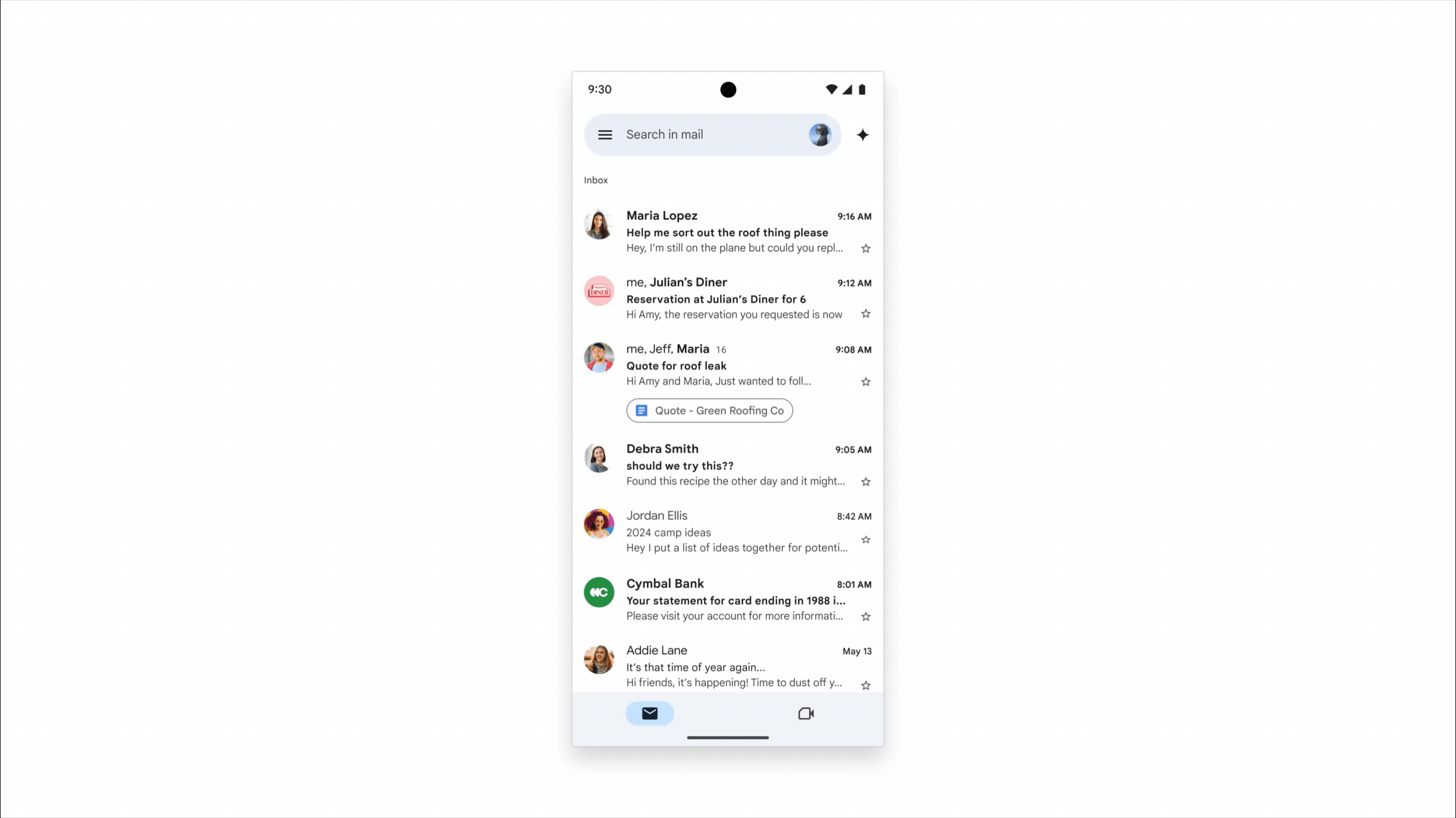 Gemini in the Gmail app gathering the insights from your inbox