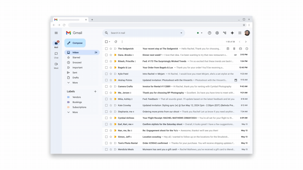 Gemini in Gmail helping you automatically organize and track receipts