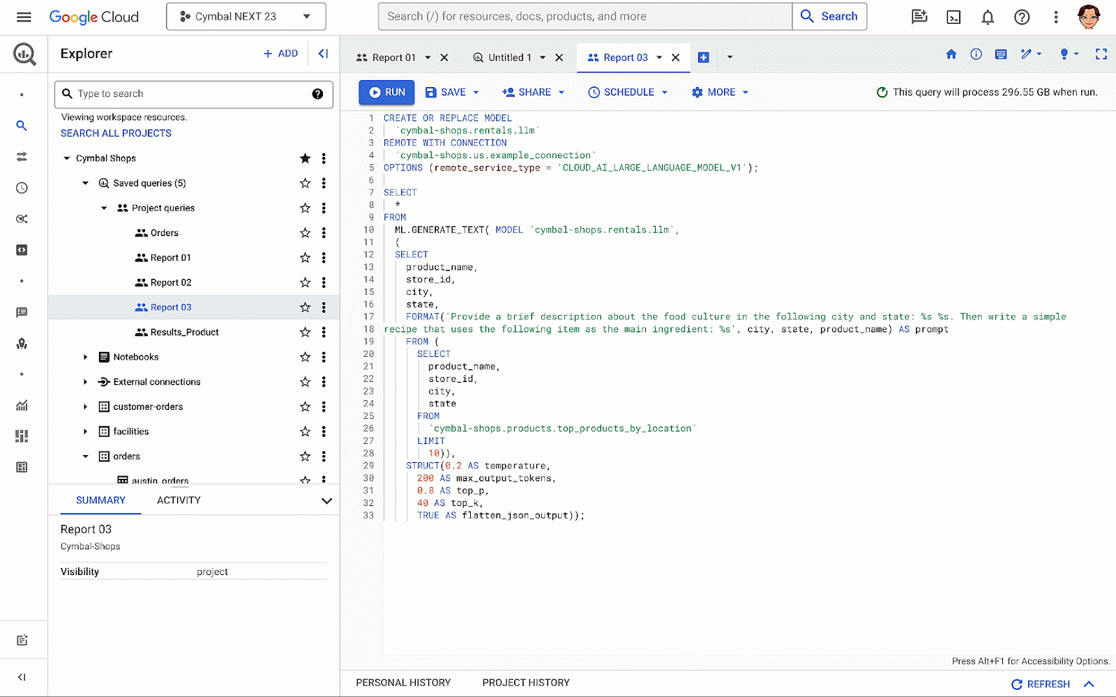 2 BigQuery integration with Vertex AI foundation models.gif