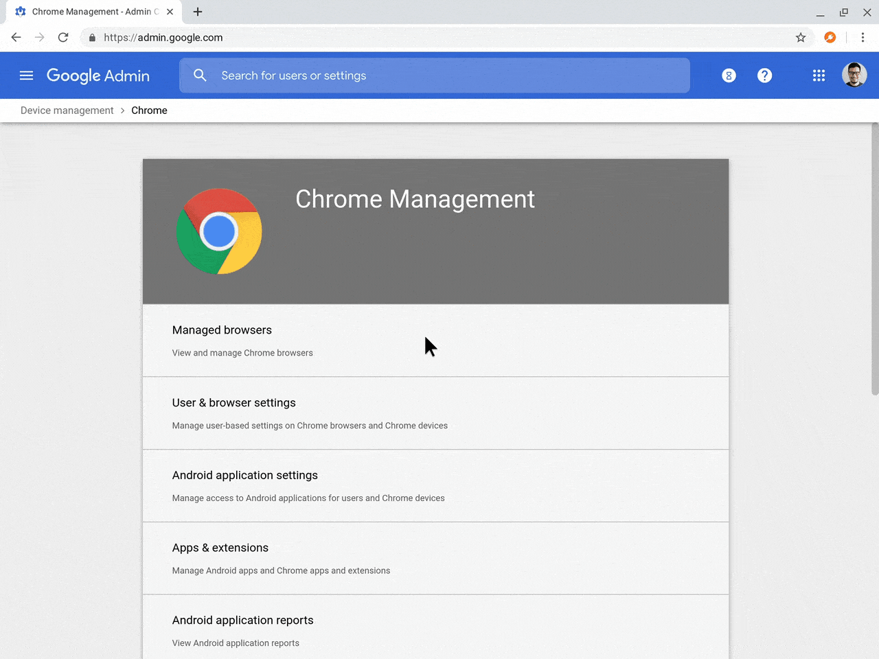 Introduction to managing Chrome browser and ChromeOS devices - Chrome  Enterprise and Education Help