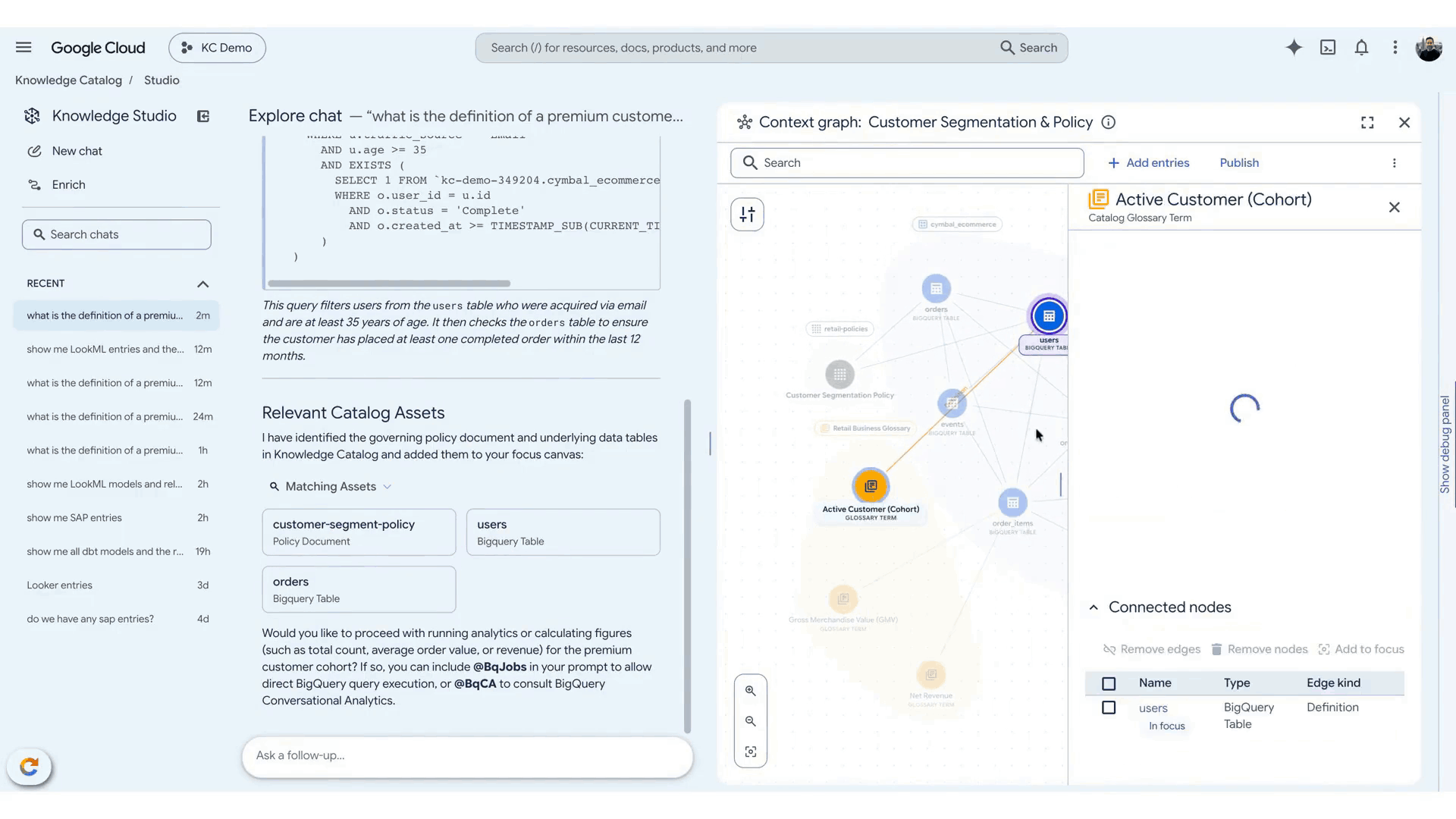 4-Navigating the context graph visually in Knowledge Studio