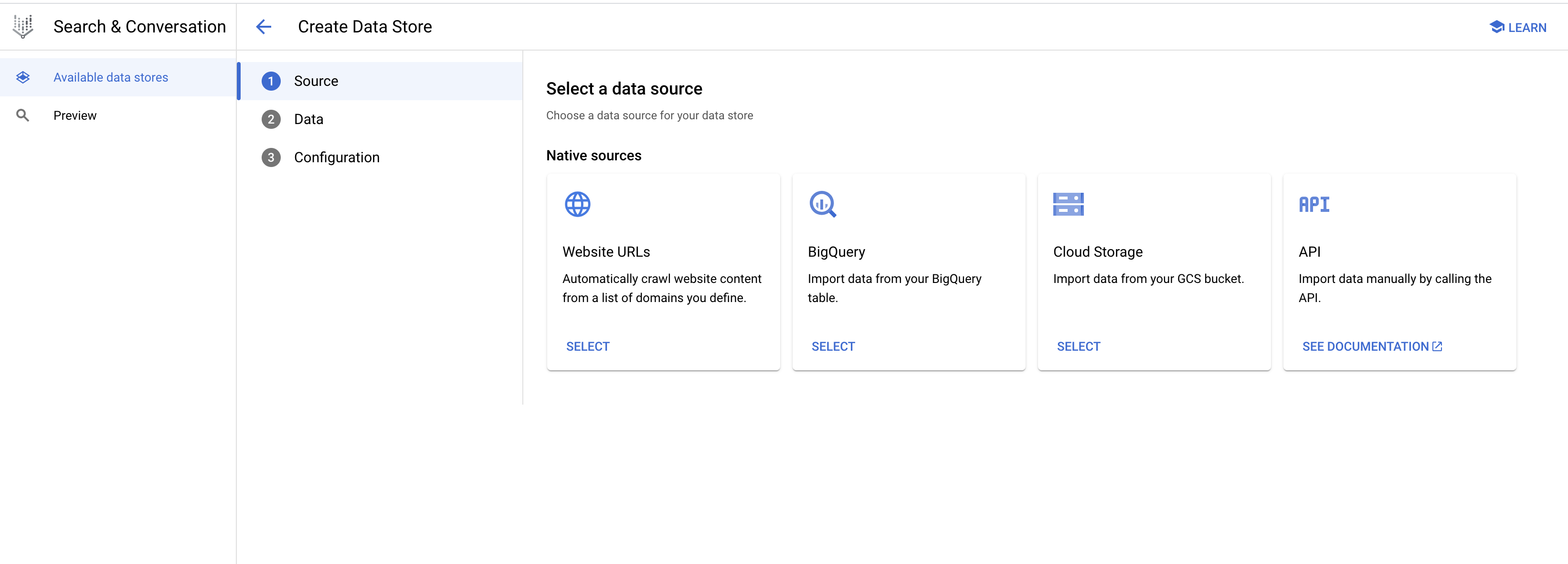 5. Create Data Store