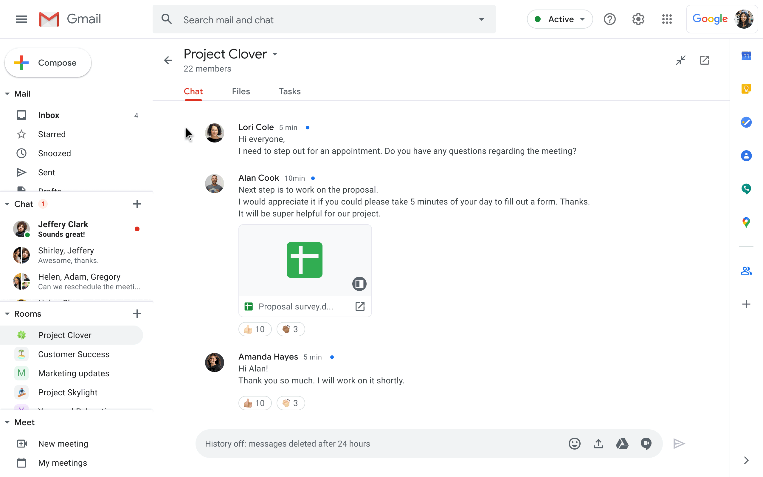 google docs chat removed