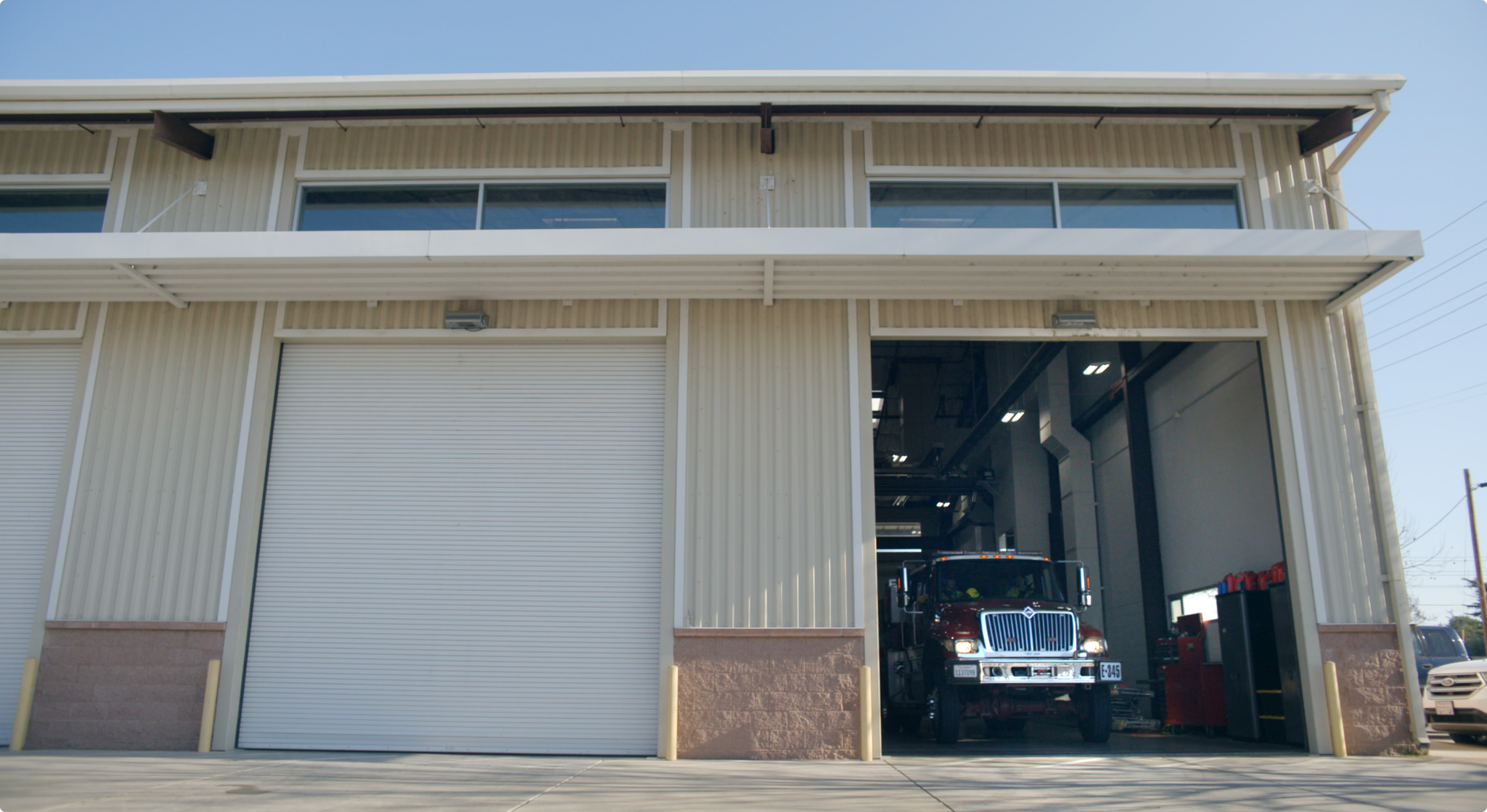 Fire department garage.