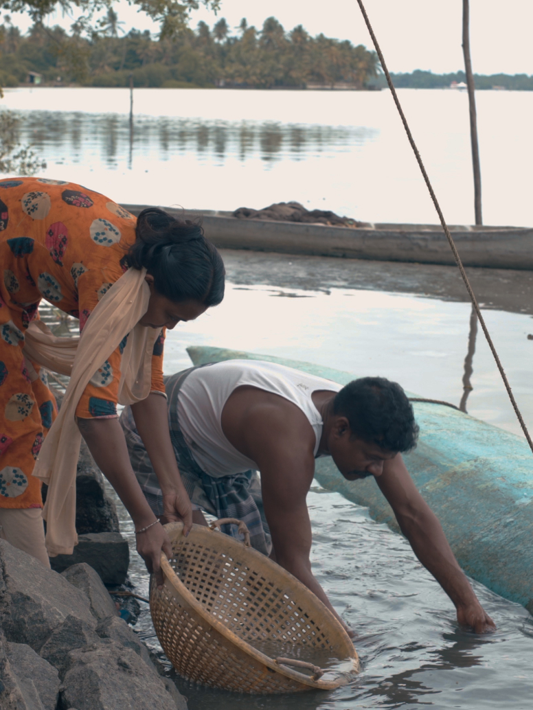 Personas en Kerala, la India.