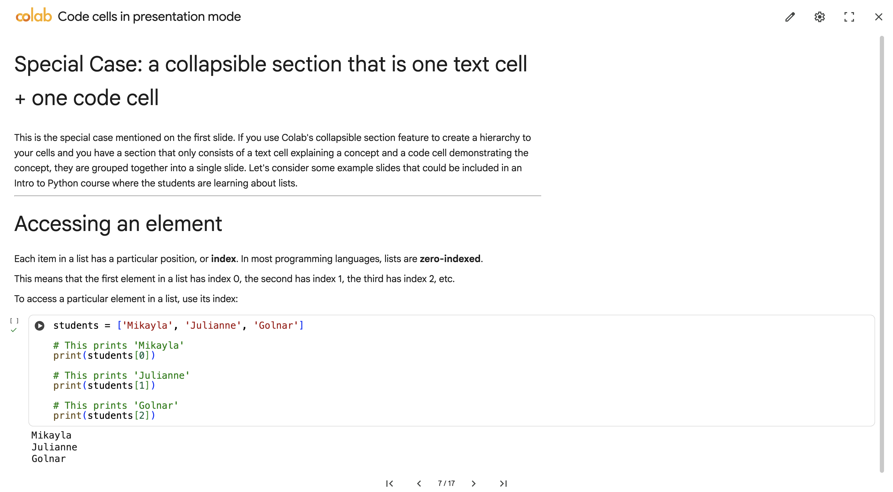Accessing A Slideshow Element