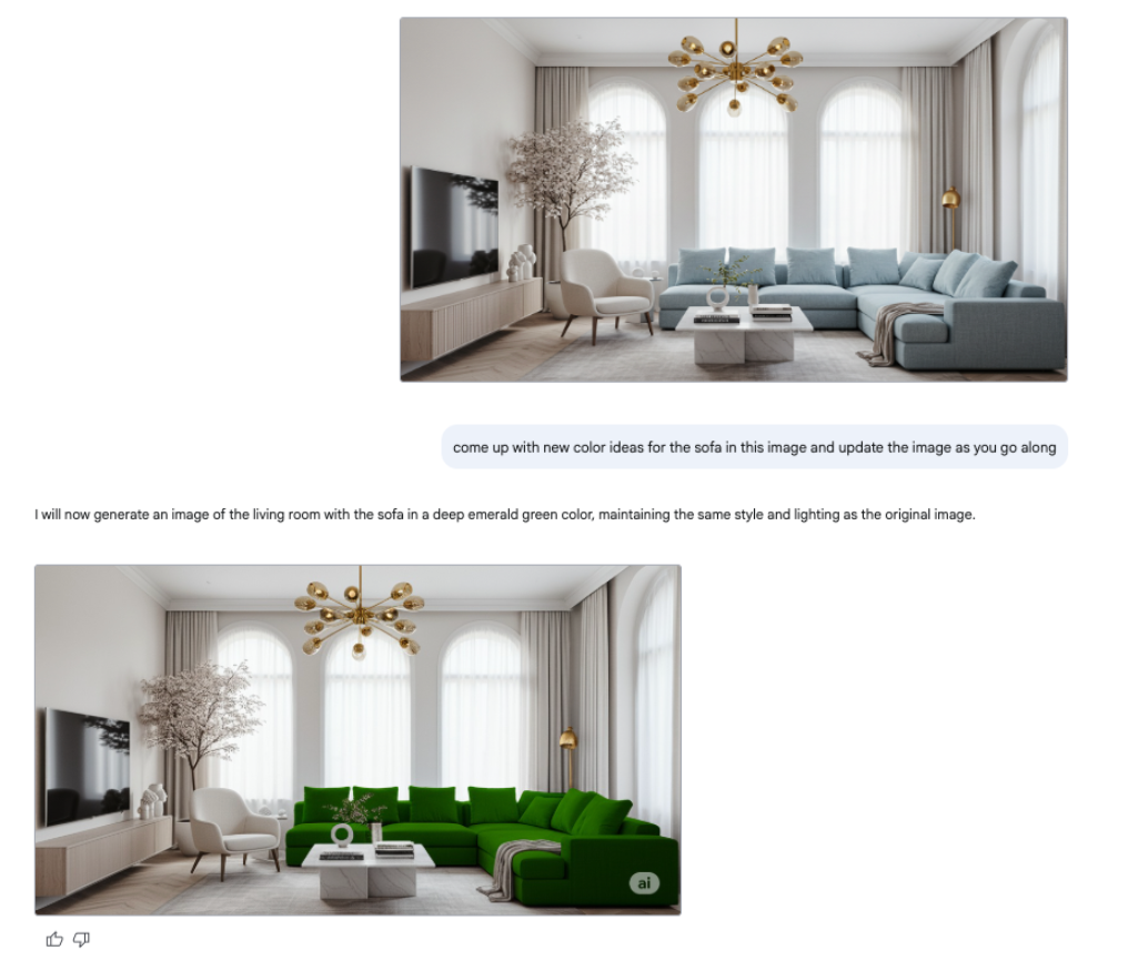 Gemini 2.0 Flash conversational image editing - before and after