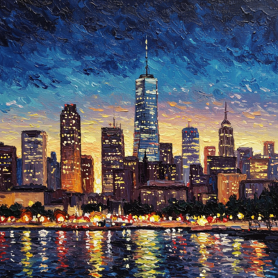 Imagen 3 generated painted cityscape in the style of Van Gogh