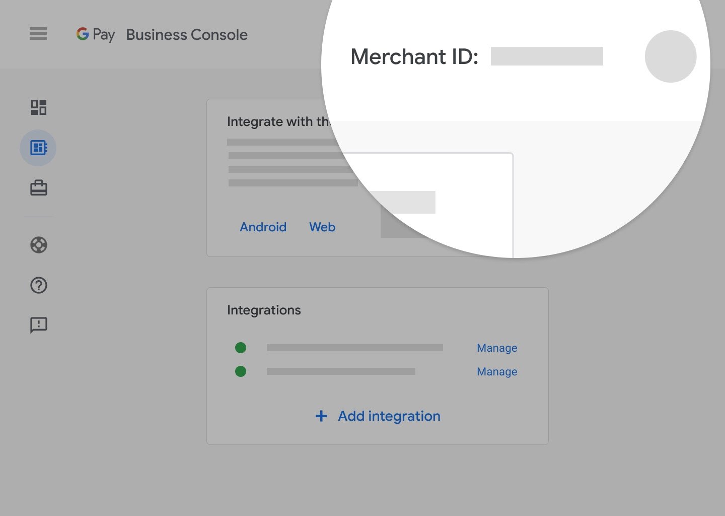 Integrations screen
