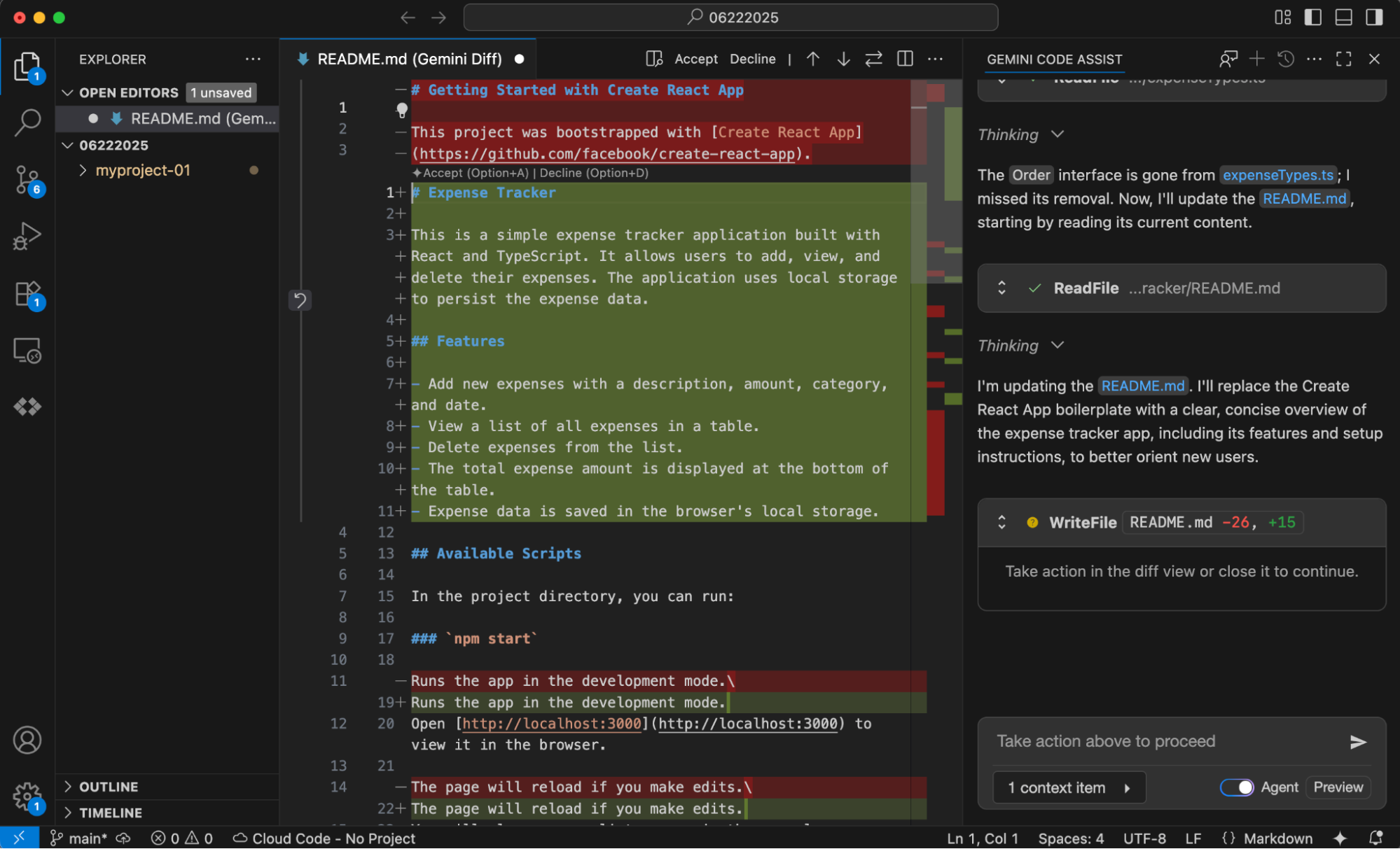 Gemini Code Assist Agent Mode in VS Code