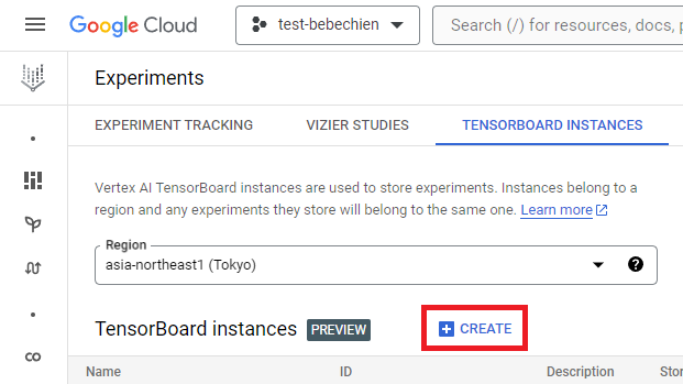 Create a TensorBoard instance from Experiments