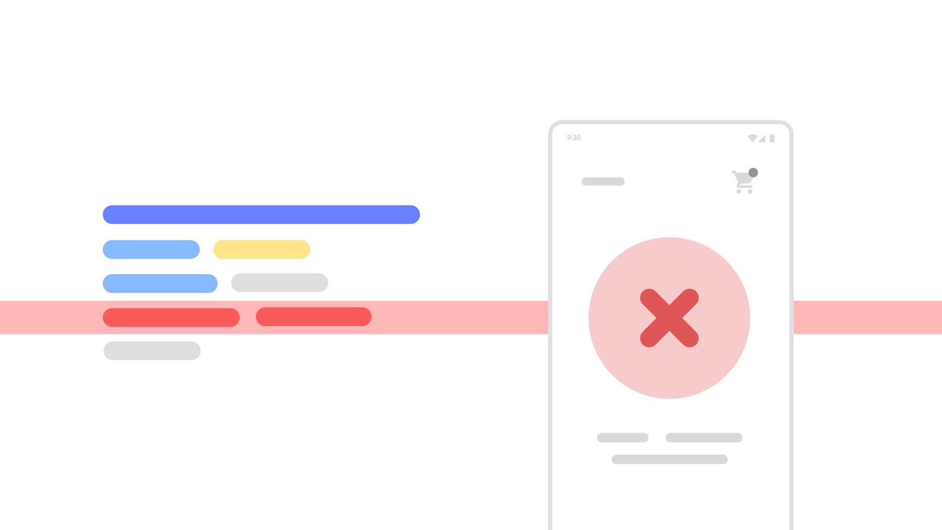 Figure 6: A sample application showing an interface based on an error during the payment process with Google Pay