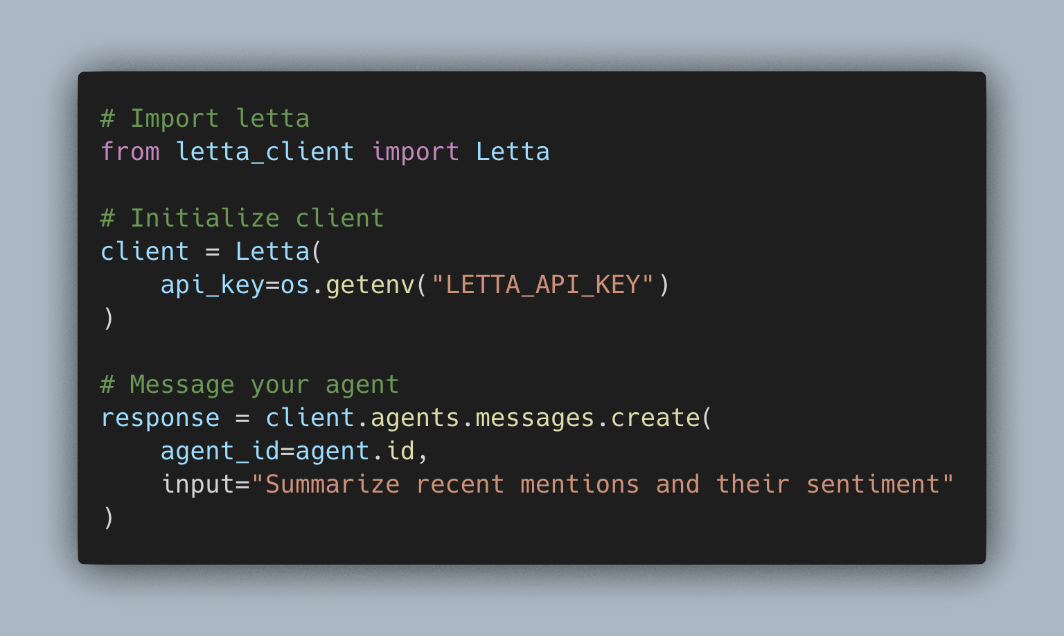Letta 社交代理代码示例