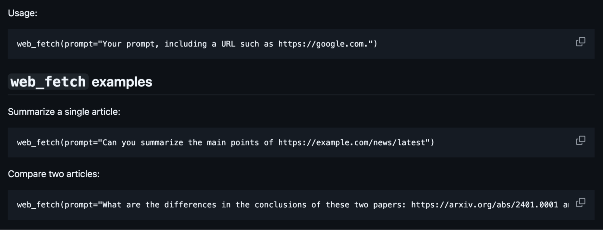 Web fetch tool in Gemini CLI